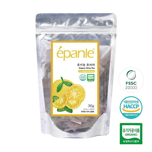 에빠니 유기농 전통차 유자차 20티백 1.5g 삼각티백 국내산 건강차