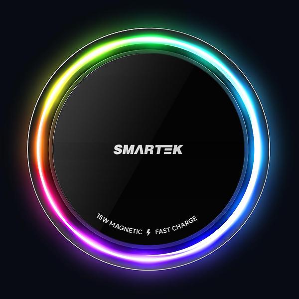  스마텍 LED Qi2 15W 차량용 쿨링 맥세이프 무선 충전 핸드폰 거치대 ST-CM4