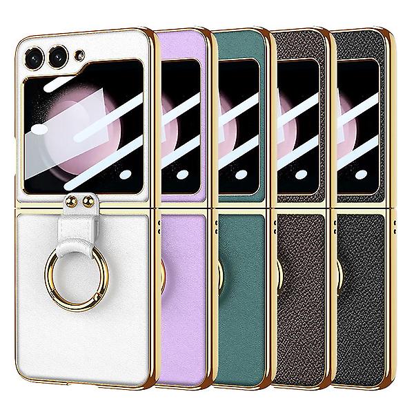  갤럭시 Z플립7 케이스 가죽 링 목걸이 스트랩 풀커버