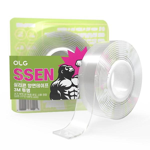  올지 SSEN 쎈 실리콘 테이프 3m 양면 초강력 투명 접착 나노 겔 방수 클리어 아크릴 폼