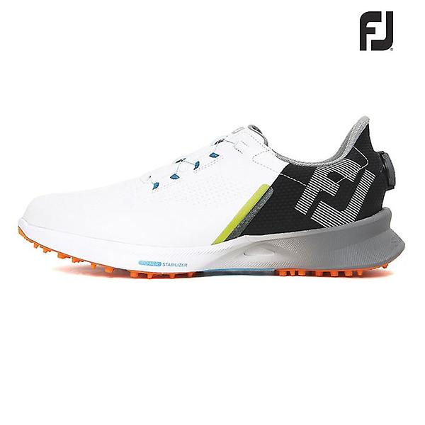  2022 풋조이 FJ 플로우(FJ FLOW) 스파이크리스 보아 골프화[55448/W/화이트+블랙+오렌지][남성용][10mm 큼]