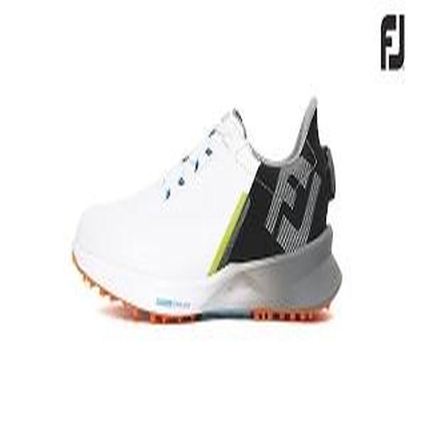  2022 풋조이 FJ 플로우(FJ FLOW) 스파이크리스 보아 골프화[55448/W/화이트+블랙+오렌지][남성용][10mm 큼]