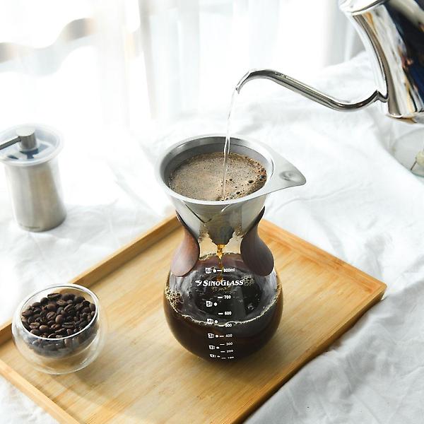 시노글라스 올인원 스텐 커피 드리퍼 서버 핸드드립세트 400ml SW01