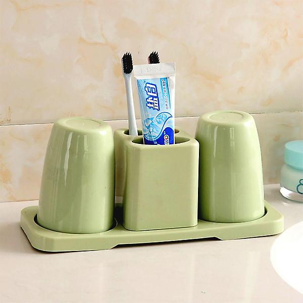  클린원 물빠짐 칫솔꽂이 양치컵 세트(그린)