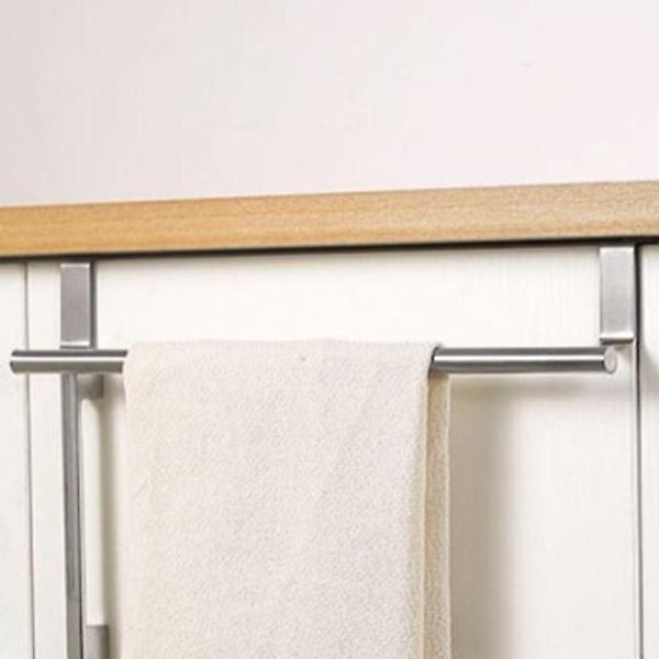  행주걸이 주방수건걸이 무타공 실버대 싱크대도어거치