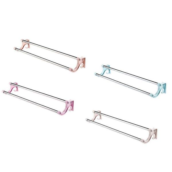  부착식 2단 수건걸이 욕실 정리 수납 주방