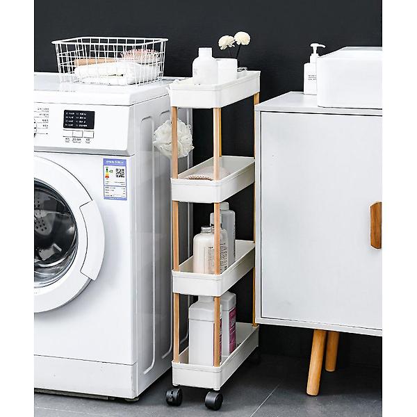  슬림 4단 이동식 틈새선반 수납크롤리