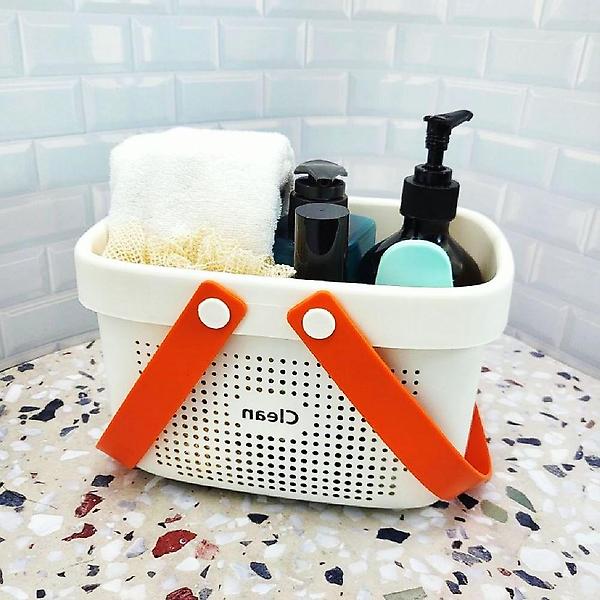  목욕바구니 바구니 펀칭 흰색