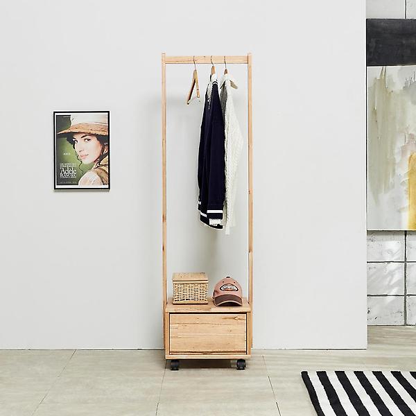  아이앤 리안 참죽 원목 400 이동식 행거 WT