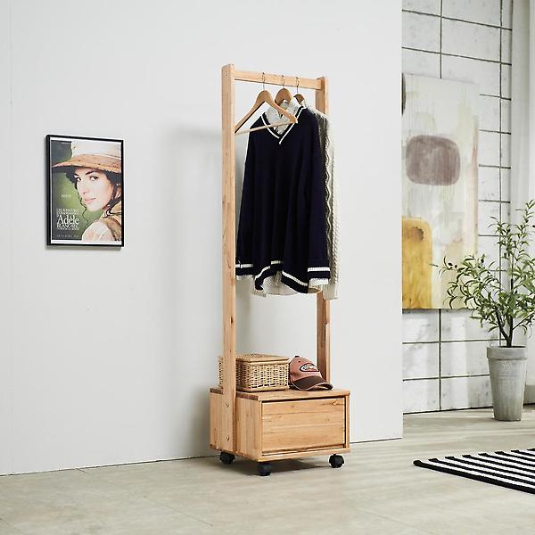  아이앤 리안 참죽 원목 400 이동식 행거 WT