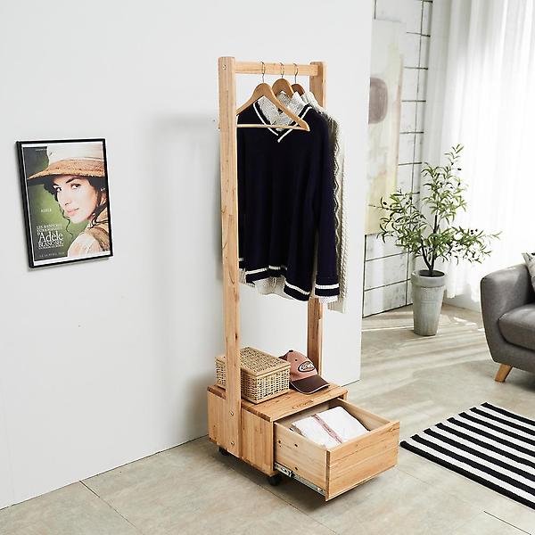  아이앤 리안 참죽 원목 400 이동식 행거 WT