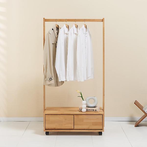  아이앤 엘다 원목 800 이동식 행거 WT