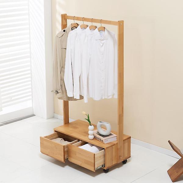  아이앤 엘다 원목 800 이동식 행거 WT