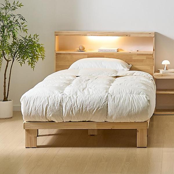  아이앤 르에반 삼나무 LED 평상 침대 프레임 슈퍼싱글