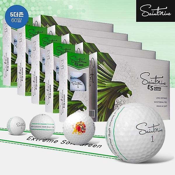  [5더즌 60알]세인트나인 ES GREEN 골프볼 우레탄소재 3피스 12알 화이트