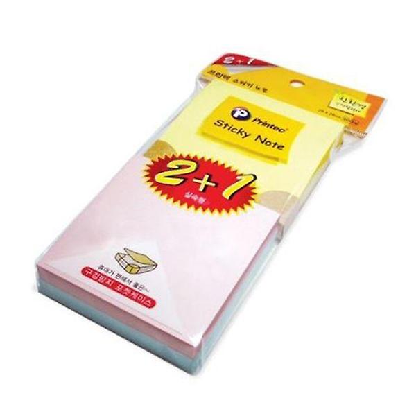  프린텍 파스텔스티키노트 76x76 혼합3색 100매x3EA
