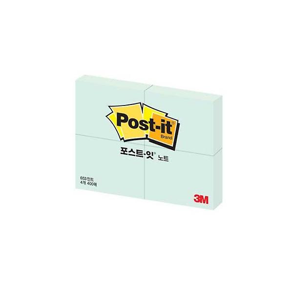  3M 포스트 잇 노트 M 애플민트 1p 접착식 메모장 노트