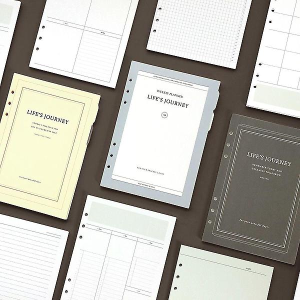  저니 6공 바인더 A5 다이어리 속지 세트