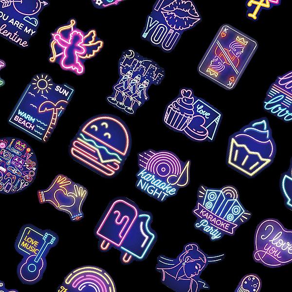  네온사인 꾸미기 스티커 100p