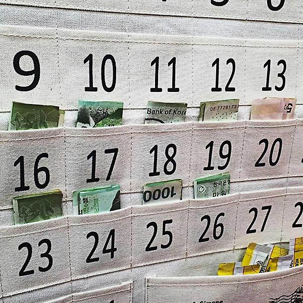  벽걸이 포켓 한달 용돈달력 약달력 생활비달력