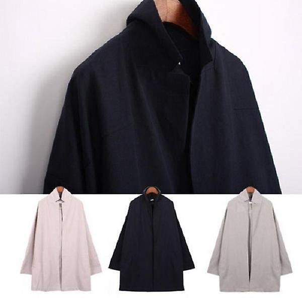  세미정장 카라 클래식 차이나 하프 노버튼 자켓 롱코