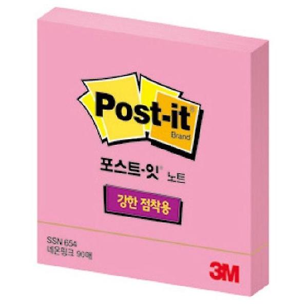  3M 포스트잇 강한점착용 654 네온핑크 2개