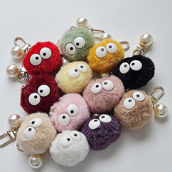  미니 먼지 진주 폼폼 인형 키링 11Colors