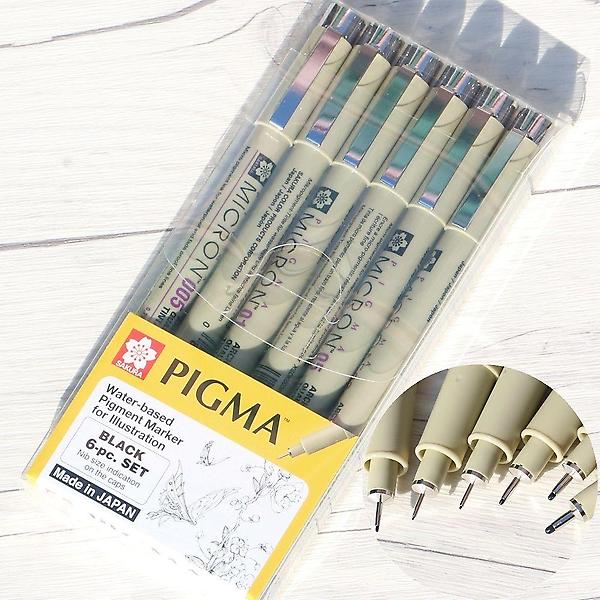  사쿠라 피그마 마이크론 0.15-0.5mm BLACK 6pcs set