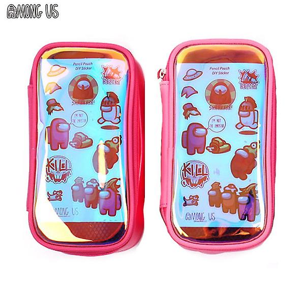  핑크 필통 모아존 랜덤1개 DIY스티커 어몽어스