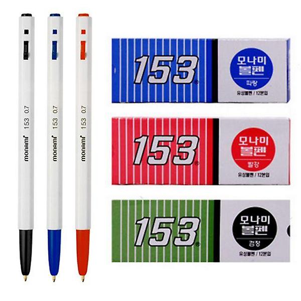  모나미 153볼펜 0.7mm (적.청.흑) 1타