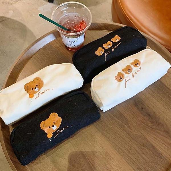  자수 펜파우치 곰돌이 필통 소품 케이스 파우치