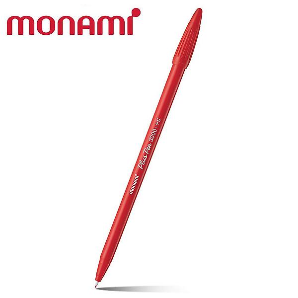  플러스펜 1다스 12자루 3000 모나미 레드