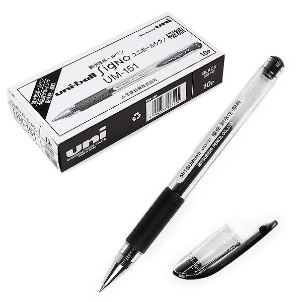  1박스 UM-151 블랙 10개입 0.38mm 유니볼 볼펜