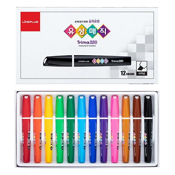  12색 사각닙 트리마 세트 330 유성매직