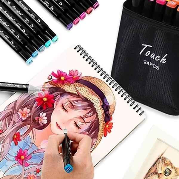  24색 마카펜 사인펜 전문가용 파우치