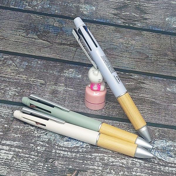  유니 제트스트림 0.5mm 4색볼펜+샤프 4+1 우드 멀티펜