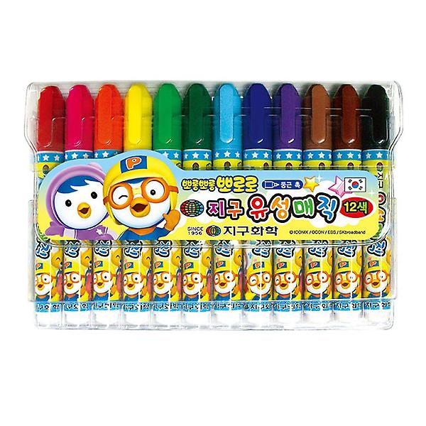  준비물 매직 신학기 12색 유성 뽀로로 지구화학