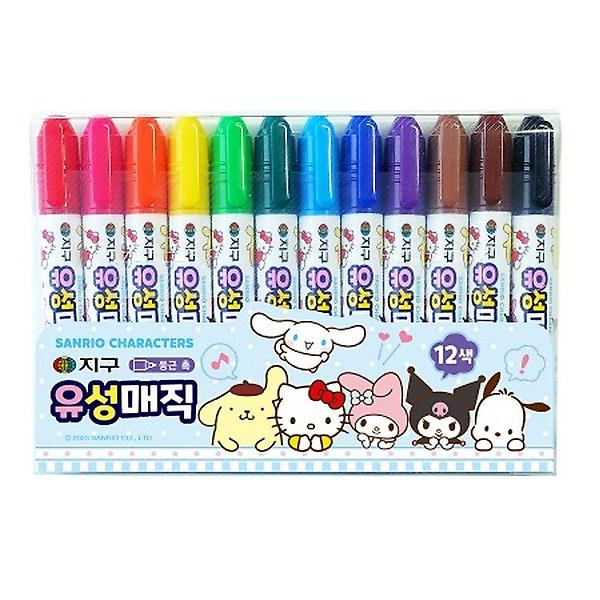  산리오캐릭터즈 유성 매직 12색 지구화학