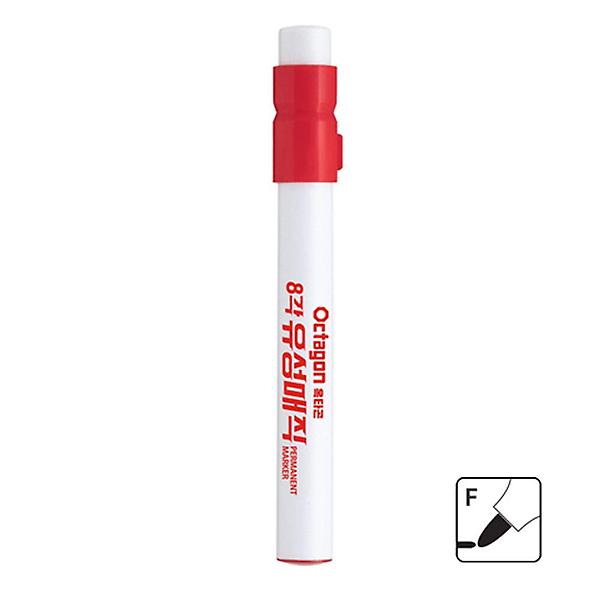  유성매직 옥타곤 1다스 빨강색 12개입 8각 가는둥근닙