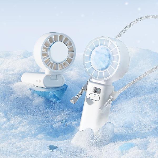  소싱 손+목걸이+데스크 3가지가능 100단 접이식 냉각 선풍기 엔진 아이스 제트