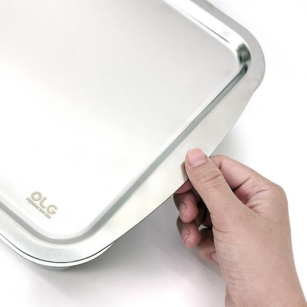  올지 셀렉트 스텐 밧드 트레이 3종세트 바트 SUS 304 사각 레스팅 스테인레스 용기 반찬 통 무연마제 스탠