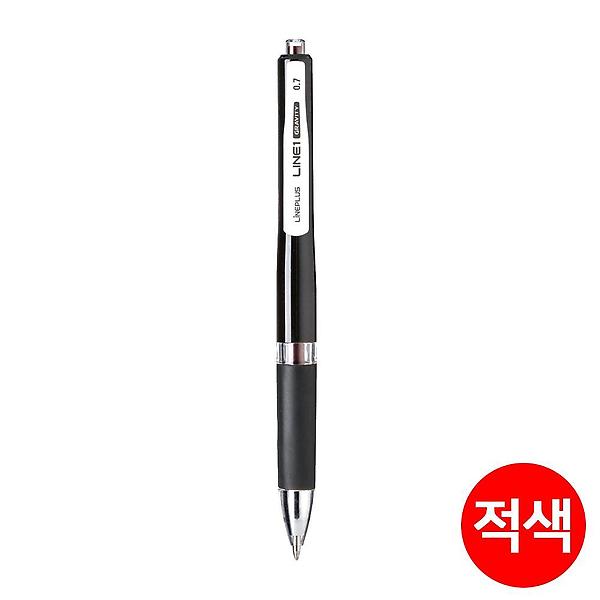  라인1 그래비티 단색 볼펜 0.7 12개입 1다스 적색