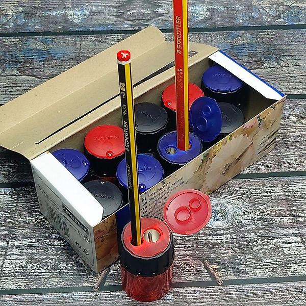  스테들러 슈퍼 점보연필 가능한 2홀 연필깎이 10개입