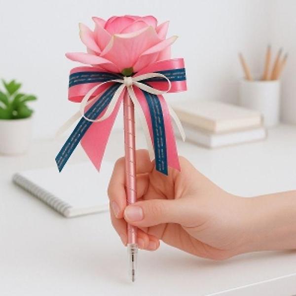  블룸이벤트용장미꽃볼펜플라워볼펜핑크