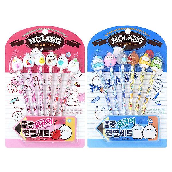  몰랑피규어 연필세트 6본 12개(혼합) 필기구 단체선물
