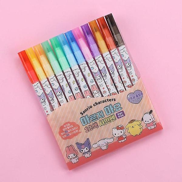  산리오 싸인펜 미술 그림 색칠 필기구 사인펜 12색