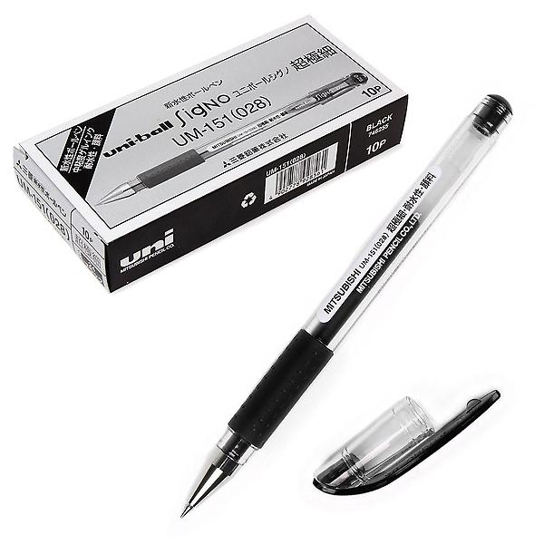  유니볼 UM-151 볼펜 0.28mm 10개입 1박스 블랙