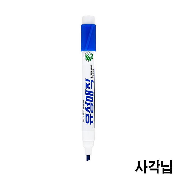  라인플러스 페놀 유성매직 사각닙 12개입1다스 파랑색
