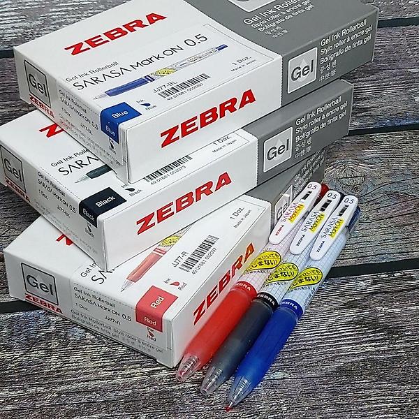  제브라 0.5mm 속건성 젤 중성펜 사라사 마크온 1다스