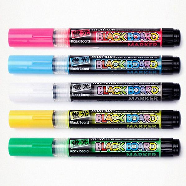  문화 5p 형광 보드마카세트 형광마카 블랙